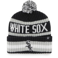Adult Men's Chicago White Sox '47 Bering Cuffed Knit Hat with Pom - Black Adult Men's Chicago White Sox '47 Bering Cuffed Knit Hat with Pom - Black