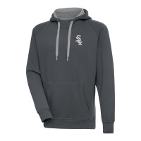 Adult Men's Chicago White Sox Antigua Metallic Victory Pullover baseball Hoodie - Charcoal