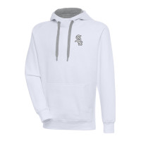 Adult Men's Chicago White Sox Antigua Metallic Victory Pullover baseball Hoodie - White Adult Men's Chicago White Sox Antigua Metallic Victory Pullover baseball Hoodie - White