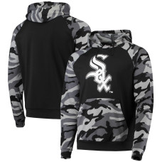 Adult Men's Chicago White Sox FOCO Camo Raglan Pullover baseball Hoodie - Black