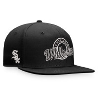 Adult Men's Chicago White Sox Circle Script Snapback Hat - Black