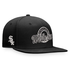Adult Men's Chicago White Sox Circle Script Snapback Hat - Black