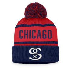 Adult Men's Chicago White Sox Cooperstown Collection Cuffed Knit Hat with Pom - Navy/Red