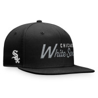 Adult Men's Chicago White Sox Script Snapback Hat - Black