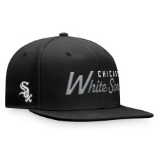 Adult Men's Chicago White Sox Script Snapback Hat - Black