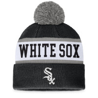 Adult Men's Chicago White Sox Secondary Cuffed Knit Hat with Pom - Black/White