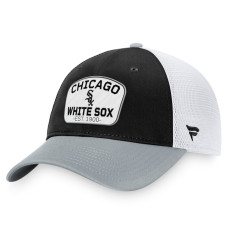 Adult Men's Chicago White Sox Two-Tone Patch Trucker Adjustable Hat - Black/Gray