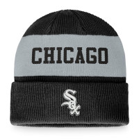 Adult Men's Chicago White Sox Wordmark Cuffed Knit Hat - Black/Gray Adult Men's Chicago White Sox Wordmark Cuffed Knit Hat - Black/Gray