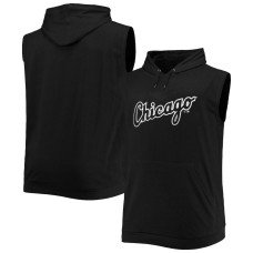Adult Men's Chicago White Sox Jersey Muscle Sleeveless Pullover baseball Hoodie - Black