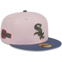 Adult Men's Chicago White Sox New Era Olive Undervisor 59FIFTY Fitted Hat - Pink/Blue