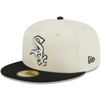 Adult Men's Chicago White Sox New Era Chrome 59FIFTY Fitted Hat - Stone/Black