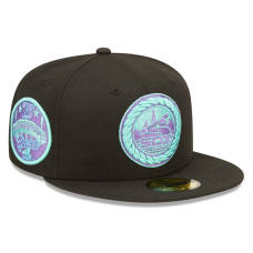 Adult Men's Chicago White Sox New Era Comiskey Park 75th Anniversary Black Light 59FIFTY Fitted Hat - Black