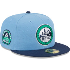 Adult Men's Chicago White Sox New Era Green Undervisor 59FIFTY Fitted Hat - Light Blue/Navy