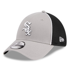 Adult Men's Chicago White Sox New Era Pipe 39THIRTY Flex Hat - Gray