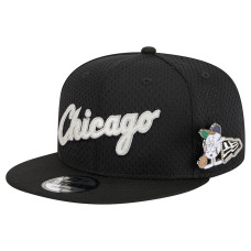 Adult Men's Chicago White Sox New Era Post Up Pin 9FIFTY Snapback Hat - Black