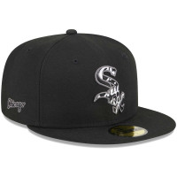 Adult Men's Chicago White Sox New Era Script Fill 59FIFTY Fitted Hat - Black Adult Men's Chicago White Sox New Era Script Fill 59FIFTY Fitted Hat - Black