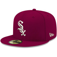 Adult Men's Chicago White Sox New Era White Logo 59FIFTY Fitted Hat - Cardinal 