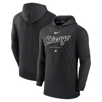 Adult Men's Chicago White Sox Nike Authentic Collection Early Work Tri-Blend Performance Pullover baseball Hoodie - Heather Black