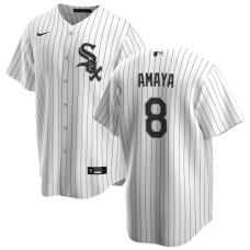 Men's Chicago White Sox Jacob Amaya #8 White Home Replica Jersey
