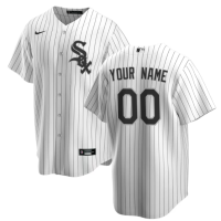 Men's Chicago White Sox Custom White Home Replica Jersey