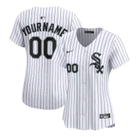 Women's Chicago White Sox Custom White Home Replica Jersey