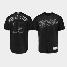 Men's Chicago White Sox Authentic #15 Adam Engel 2019 Players' Weekend Black Man Of Steal Jersey