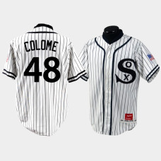 Men Chicago White Sox #48 Alex Colome White 1990 Turn Back the Clock Jersey