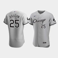 Men Chicago White Sox Andrew Vaughn Gray MR Patch Player Authentic Jersey