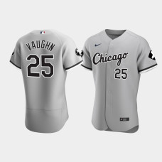 Men Chicago White Sox Andrew Vaughn Gray MR Patch Player Authentic Jersey