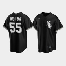 Men Chicago White Sox #55 Carlos Rodon Black Replica Nike Alternate Jersey