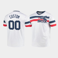 Custom Chicago White Sox White Cooperstown Collection V-Neck Jersey Custom Chicago White Sox White Cooperstown Collection V-Neck Jersey