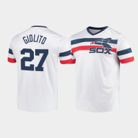 Lucas Giolito Chicago White Sox White Cooperstown Collection V-Neck Jersey Lucas Giolito Chicago White Sox White Cooperstown Collection V-Neck Jersey