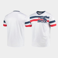 Men Chicago White Sox White Cooperstown Collection V-Neck Jersey
