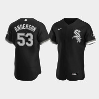 Men Chicago White Sox #53 Drew Anderson Black Authentic Alternate Jersey