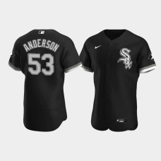 Men Chicago White Sox #53 Drew Anderson Black Authentic Alternate Jersey