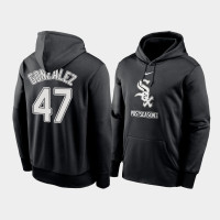 Men Chicago White Sox Gio Gonzalez #47 2020 Postseason Black Authentic Collection Pullover Hoodie