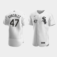 Men Chicago White Sox #47 Gio Gonzalez White Authentic 2020 Home Jersey