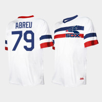 Men Chicago White Sox #79 Jose Abreu Cooperstown Collection V-Neck White Jersey Men Chicago White Sox #79 Jose Abreu Cooperstown Collection V-Neck White Jersey