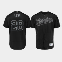 Men's Chicago White Sox Authentic #28 Leury Garcia 2019 Players' Weekend Black Leo Jersey