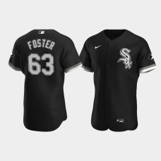 Men Chicago White Sox #63 Matt Foster Black Authentic Alternate Jersey