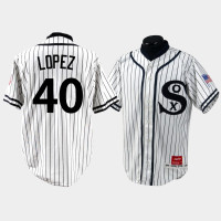 Men Chicago White Sox #40 Reynaldo Lopez White 1990 Turn Back the Clock Jersey