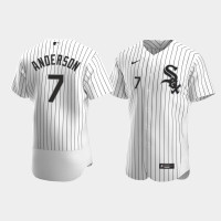 Men Chicago White Sox #7 Tim Anderson White Authentic 2020 Home Jersey