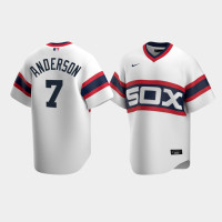 Men Chicago White Sox Tim Anderson #7 White Cooperstown Collection Home Jersey
