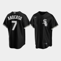 Men Chicago White Sox #7 Tim Anderson Black Replica Nike Alternate Jersey