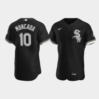 Men's Chicago White Sox #10 Yoan Moncada Black Authentic 2020 Alternate Jersey