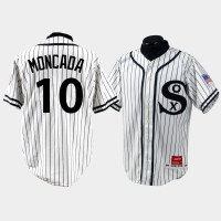 Men Chicago White Sox #10 Yoan Moncada White 1990 Turn Back the Clock Jersey