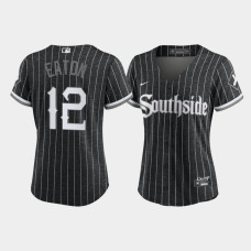 Women Chicago White Sox Adam Eaton #12 Black 2021 City Connect Replica Jersey Women Chicago White Sox Adam Eaton #12 Black 2021 City Connect Replica Jersey