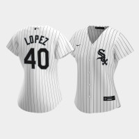 Women Chicago White Sox Reynaldo Lopez #40 White Replica Nike 2020 Home Jersey